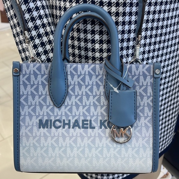 Michael Kors Handbags - Michael Kors Mirella Extra-Small Ombré Logo Crossbody XBODY Shopper
Denim
NWT
